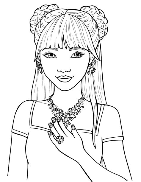 Girl Face Coloring Pages At Free Printable Colorings
