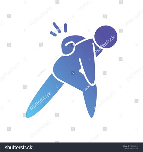 Pictogram Man Back Pain Icon Over Stock Vector Royalty Free
