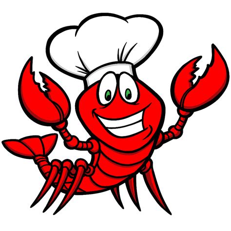 Cartoon Drawing Of Red Crawfish Wearing Chefs Hat High Res Vector My