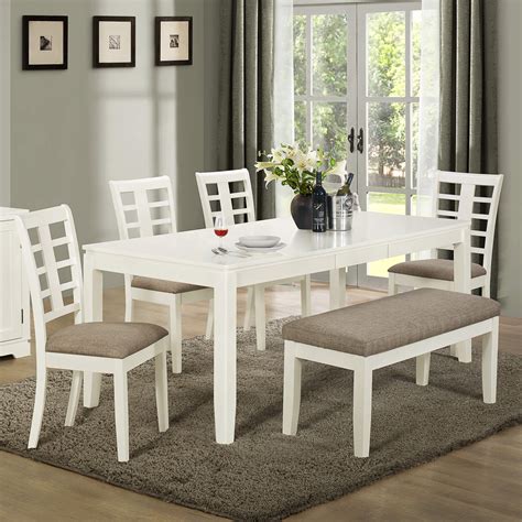(4) dining uph side chair. 26 Big & Small Dining Room Sets with Bench Seating