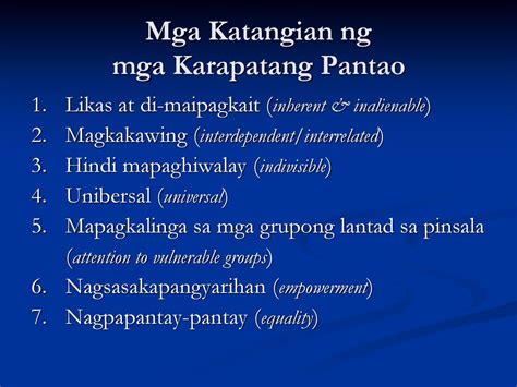 Karapatang Pantao Isang Pag Aaral Ppt Download