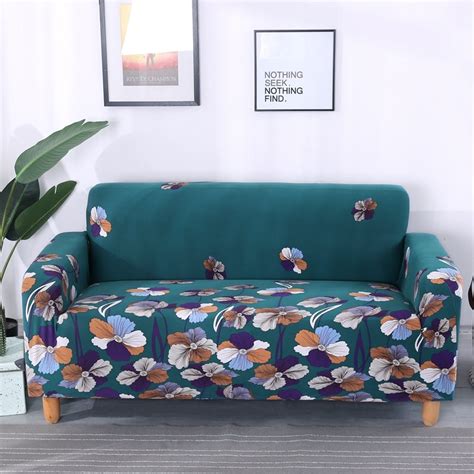 You can also purchase a stretch sofa slipcover that contains slipcovers are available in stretch and tie formats. Green Flowers Elastic Couch Sofa Covers For Living Room ...