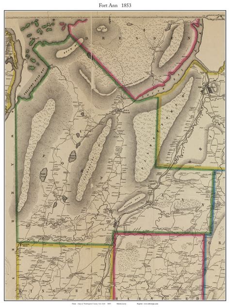 Fort Ann New York 1853 Old Town Map Custom Print Washington Co