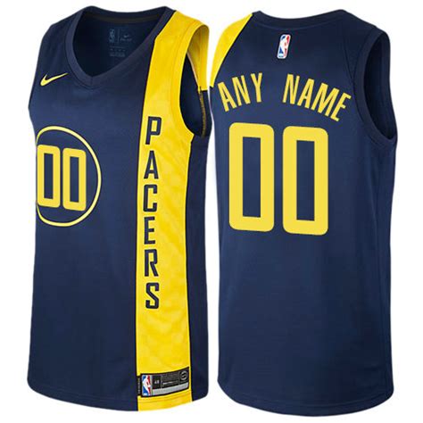 Custom Mens Indiana Pacers New Yellow 2017 2018 Nike Swingman Stitched