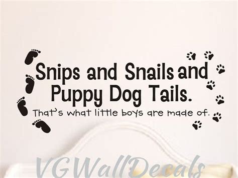 Nursery Wall Decal Sticker Snips And Snails And Puppy Dog Tails Vinyl