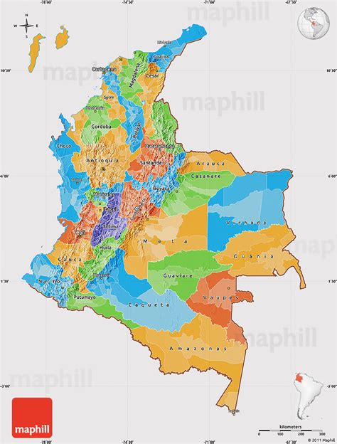 Political Map Of Colombia From Maphill 6
