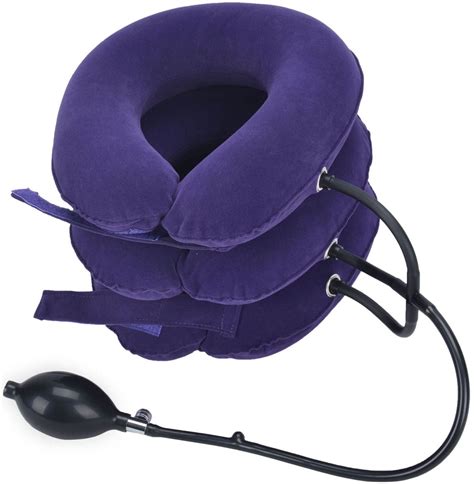 Cervical Neck Traction Device For Head And Shoulder Relief Purple