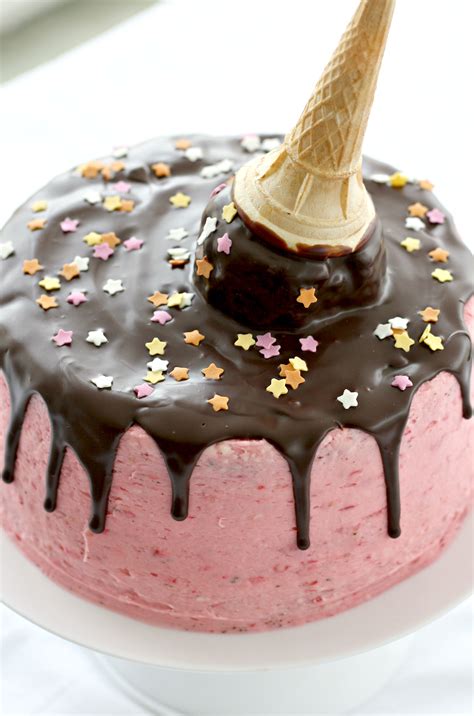 Raspberry And Chocolate Melting Ice Cream Cake Makes Bakes And Decor