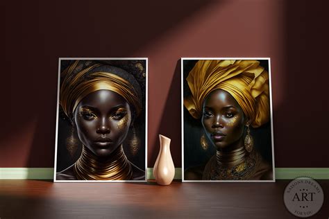 Black Woman Gold African Woman Black Women Wall Art Etsy