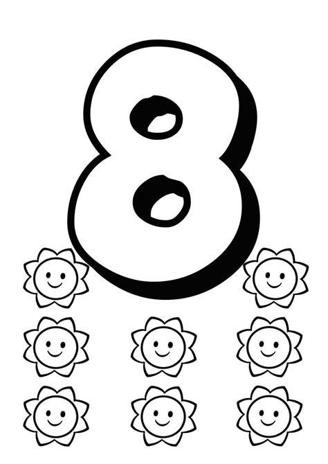 Numbers Free To Color For Kids Six Numbers Kids Color