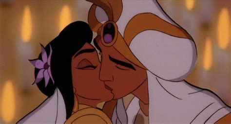 Jasmine And Aladdins Romantic Kiss On Their Royal Wedding Day