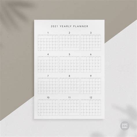 Printable 2021 Yearly Planner Wall Yearly Planner Wall 2021 Etsy In