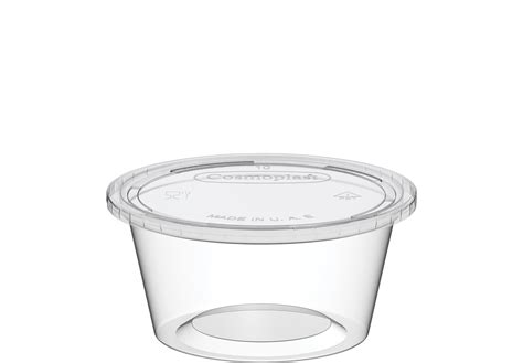 Cosmoplast Plastic Sauce Cups Clear With Clear Lid 2 Oz 100 Pcs