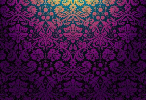 Download Purple Gothic Floral Pattern Art Wallpaper