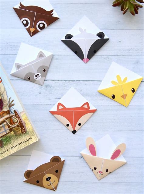Great Diy Woodland Animals Origami Bookmarks Print Fold Origami