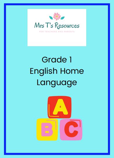 Grade 1 English Home Language Worksheets • Teacha