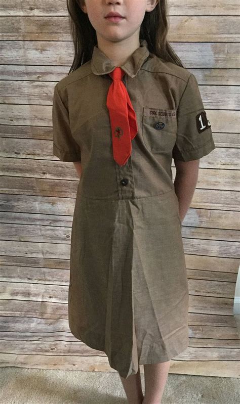 Vintage 1960s Brownie Girl Scout Uniform Dress With Orange Tie Etsy