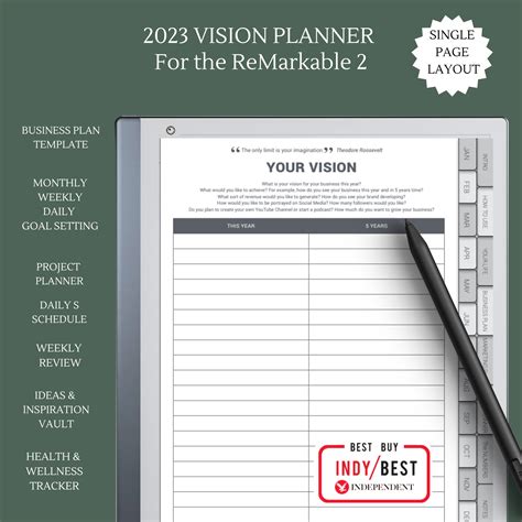 2023 Daily Planner For Remarkable 2 Left Handed — My Pa 2024 Planner