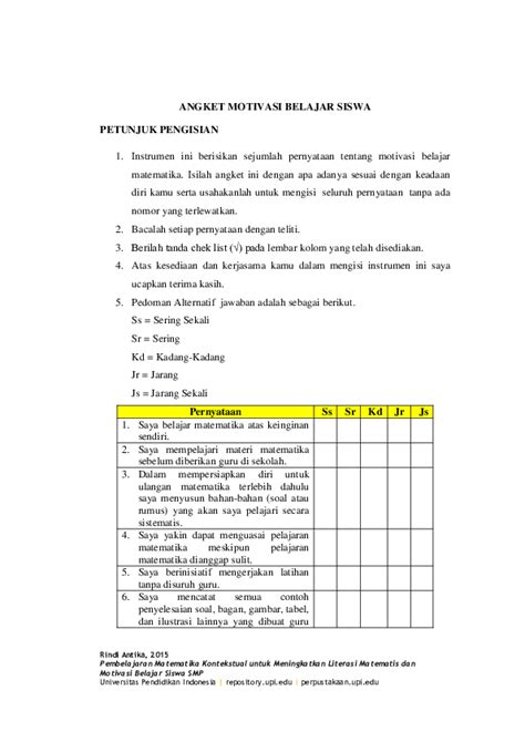 Detail Contoh Angket Hasil Belajar Siswa Koleksi Nomer 17