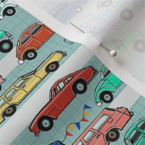 Matchbox On The Highway Fabric Spoonflower