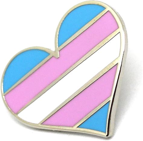 Amazon Com Transgender Pride Pin Flag Lgbtq Trans Heart Flag Tras Lapel Pin Clothing