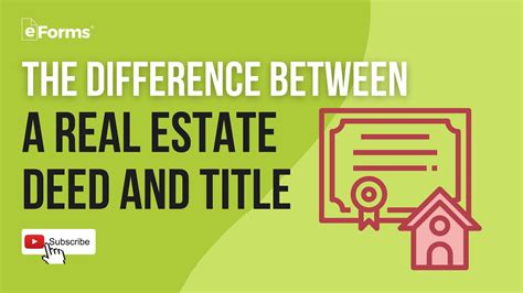The Difference Between A Real Estate Deed And Title Youtube