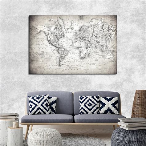 Represent The World Map Multi Panel Canvas Wall Art Wall Canvas