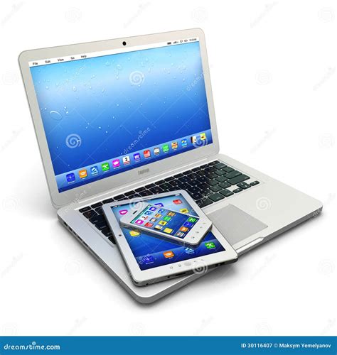 Laptop Mobile Phone And Digital Tablet Pc Stock Illustration