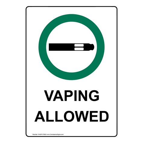 Vertical Sign Smoking Area Vaping Allowed