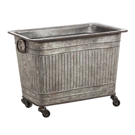 Galvanized steel is steel that has been treated with a protective zinc coating. Large Galvanized Metal Tub on Wheels | Wayfair