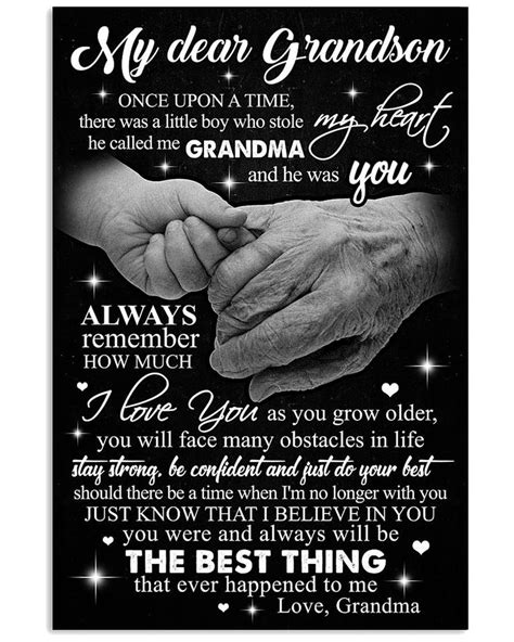 Grandma To Grandson Vertical Poster Forever Love Ts Daughter