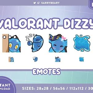 Cute Valorant Gekko Dizzy Emote Set For Twitch Youtube Discord Etsy