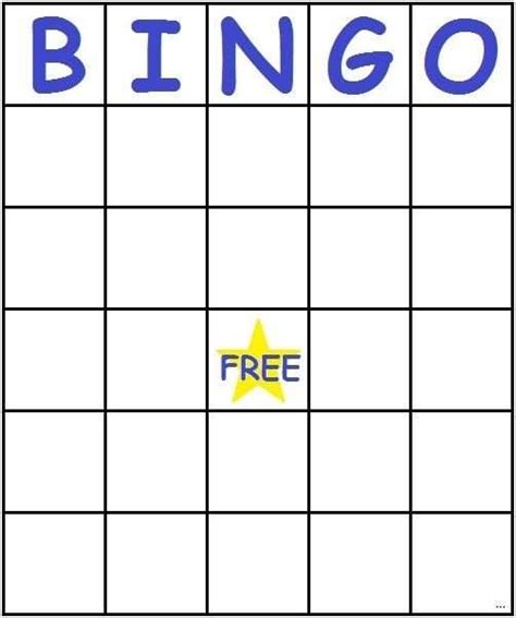 Free Blank Bingo Card Printable