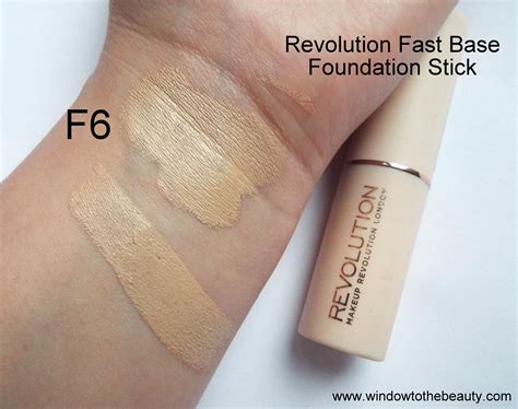 Revolution Fast Base Foundation Stick F6 Foundation Swatches Stick