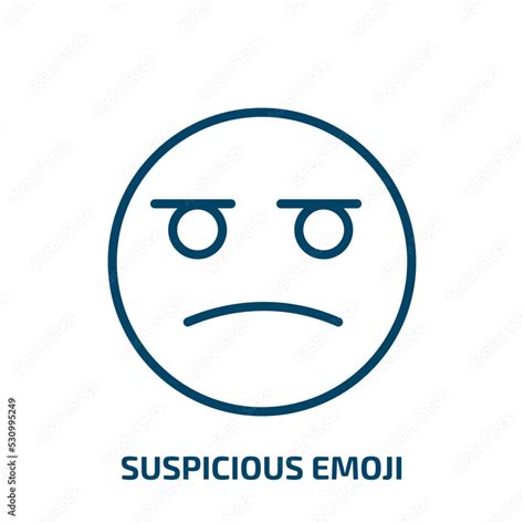Suspicious Emoji Icon From Emoji Collection Thin Linear Suspicious