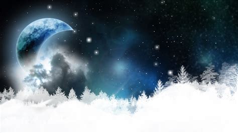 Magic Winter Moon Wallpapers Wallpaper Cave