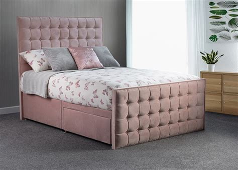 Sweet Dreams Style Classic Upholstered Fabric Bed Frame With Headboard