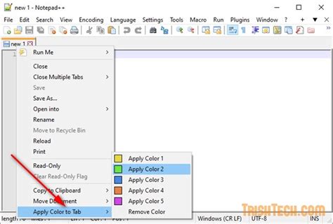 How To Apply Color To Tabs In Notepad Editor