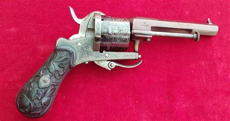 X X X Sold X X X A Fine 7mm 6 Shot Pinfire Revolver With A Folding