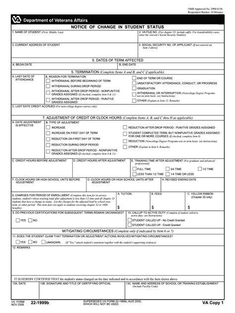 Va Form 22 1999 Fill Out And Sign Online Dochub