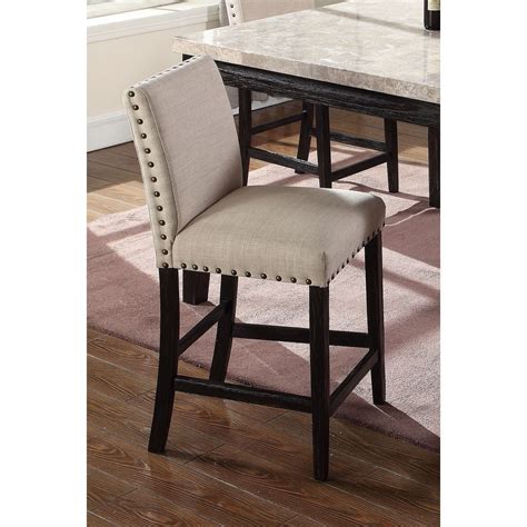 Homelegance tempe pu upholstered counter height chair (set of 4), dark brown. Best Master Furniture Antique Black Upholstered Linen ...