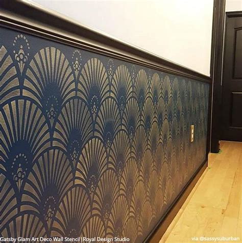 Sometimes it's just fun to improvise and to see where your inspiration of the moment gets you. Gatsby Glam Art Deco Wall Stencil