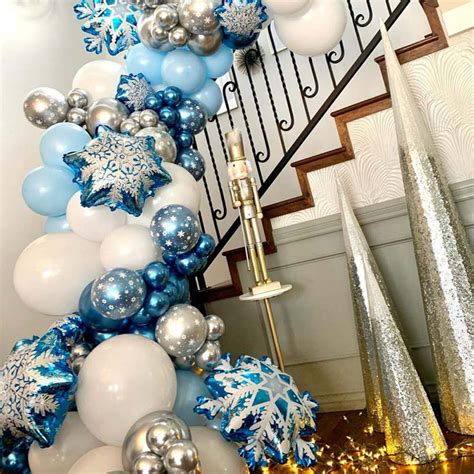 104pcs Snowflake Balloons Garland Arch Kit Ice Snow Queen Etsy