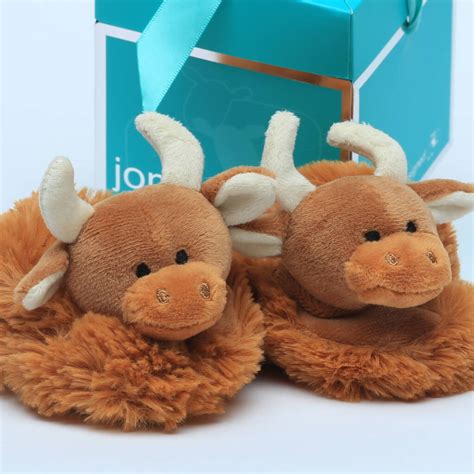 Scottish Highland Cow Baby Slippers By Jomanda Soft Toys Softer Than A