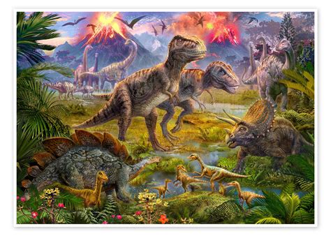 Dinosaures De Jan Patrik Krasny En Poster Tableau Sur Toile Et Plus