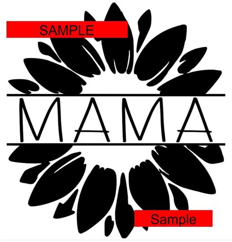 Mama Flower SVG Split Image of Flower With Mama | Etsy