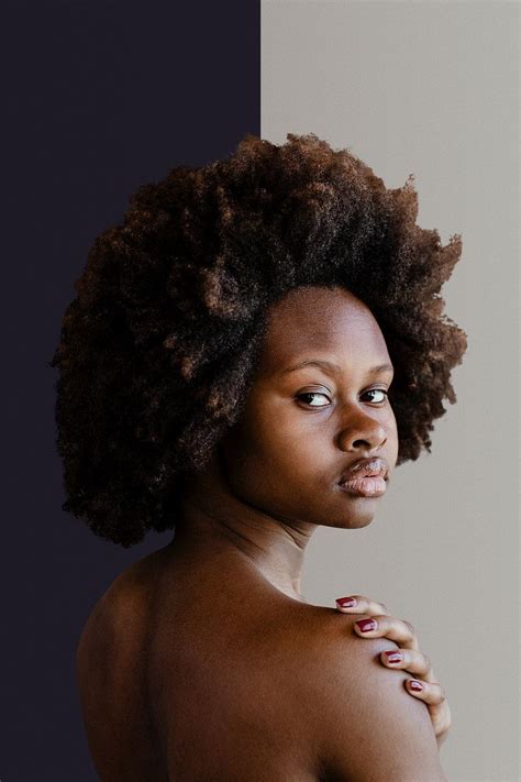 beautiful naked black woman with afro hair premium image by mckinsey afro