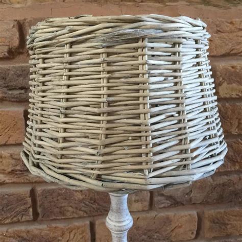 small wooden table lamp and wicker shade by cowshed ...