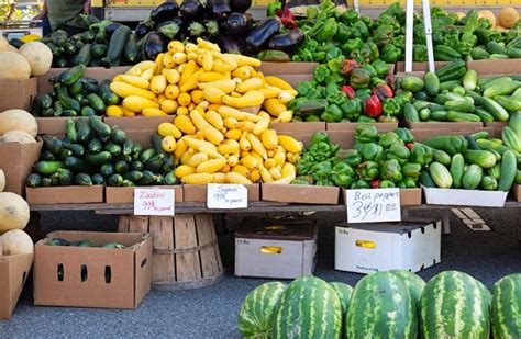 Fresh Produce At A Local Farmer`s Market Stock Image Image Of Outdoor