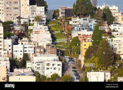 Lombard Street On Russian Hill San Francisco California Usa Stock